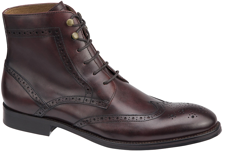 Burgundy Leather Boots: Johnston  Murphy Tyndall Wingtip Boot | Where ...