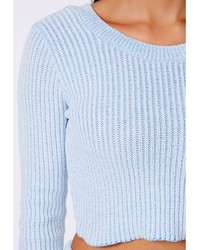 $60, LIGHT BLUE CROPPED SWEATER: RIVER ISLAND BLUE CROPPED SWEATER ...